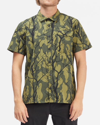 0 A/Div Surftrek Tech UPF 50+  Short Sleeve Shirt Green ABYWT00157 Billabong