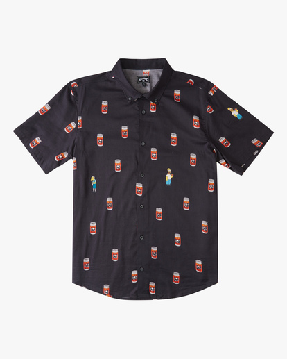 4 The Simpsons Duff Short Sleeve Shirt Black ABYWT00180 Billabong