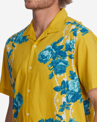 4 Wrangler Desert Rose Short Sleeve Shirt Yellow ABYWT00185 Billabong