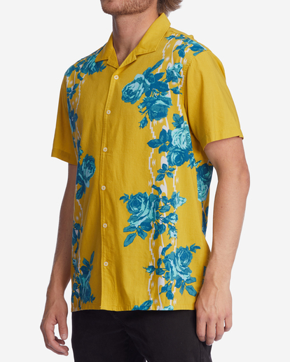 1 Wrangler Desert Rose Short Sleeve Shirt Yellow ABYWT00185 Billabong