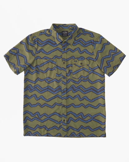 4 A/Div Surftrek Perf Short Sleeve Shirt Green ABYWT00195 Billabong
