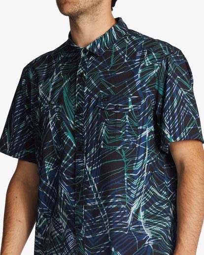 3 A/Div Surftrek Perf Short Sleeve Shirt Blue ABYWT00195 Billabong