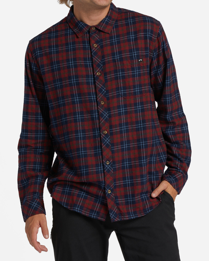0 Coastline Flannel Shirt Red ABYWT00198 Billabong
