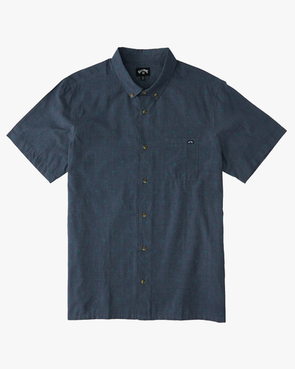 4 All Day Jacquard Organic Short Sleeve Shirt Blue ABYWT00208 Billabong