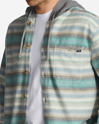 3 Baja Hooded Flannel Shirt White ABYWT00210 Billabong