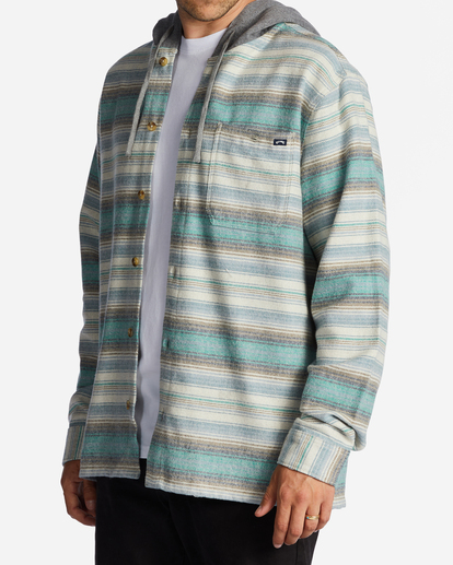 1 Baja Hooded Flannel Shirt White ABYWT00210 Billabong