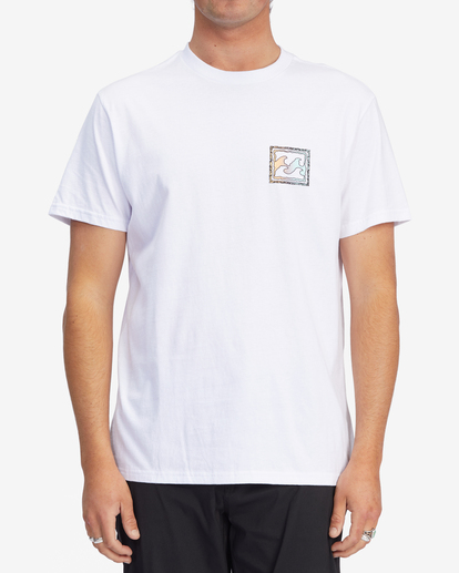Billabong Crayon WAVE Manica Corta T-shirt in bianco 