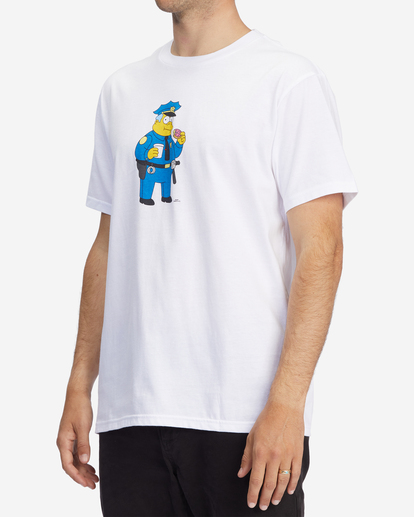 1 The Simpsons Wiggum Donut Organic Short Sleeve T-Shirt White ABYZT01034 Billabong
