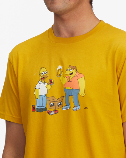 3 The Simpsons Duff Buds Organic Short Sleeve T-Shirt Yellow ABYZT01036 Billabong