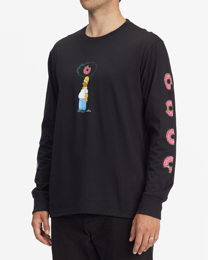 1 The Simpsons Donut Organic Long Sleeve T-Shirt Black ABYZT01044 Billabong