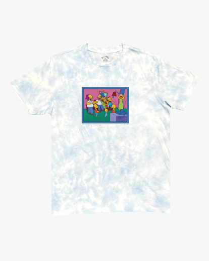 5 The Simpsons Couch Gag Tie-Dye Organic Short Sleeve T-Shirt White ABYZT01049 Billabong