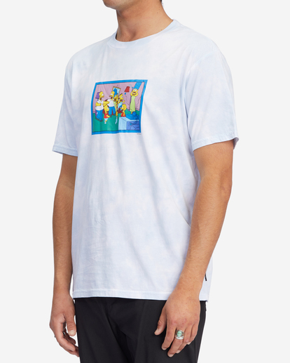 1 The Simpsons Couch Gag Tie-Dye Organic Short Sleeve T-Shirt White ABYZT01049 Billabong