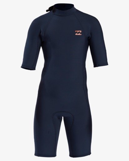 2 2/2 Boy's Absolute Back Zip Flatlock Short Sleeve Spring Wetsuit  BWSP3BAB Billabong