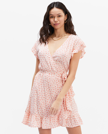 Mini ruffle wrap clearance dress