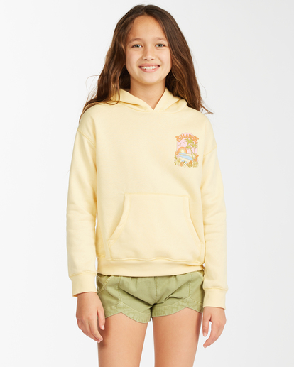 0 Pacific Vibrations - Sudadera con capucha para Chicas adolescentes 8 - 14 Amarillo C8HO02BIP2 Billabong