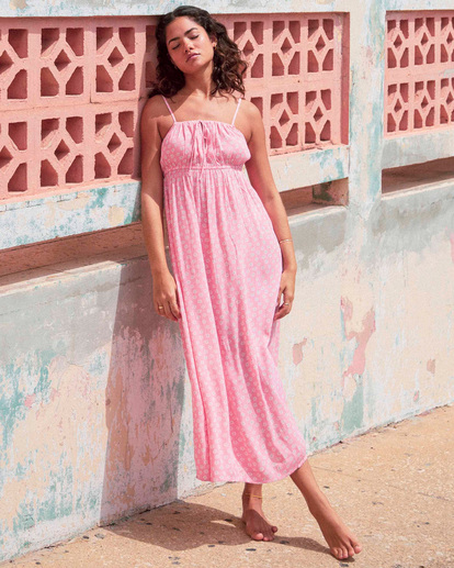 0 Summer Daydream - Vestido midi para Mulher Pink D3DR24BIS2 Billabong