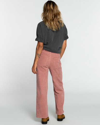 1 Gold Cord - Corduroy Wide Leg Trousers for Women Pink EBJNP00109 Billabong