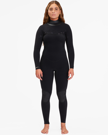 6 4/3mm Salty Dayz Natural 2022 - Wetsuit met een Borstrits voor Dames Black F44F20BIF2 Billabong