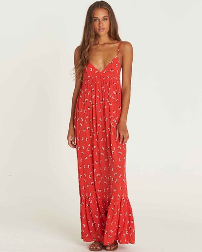 0 Flamed Out Maxi Dress Rot J3DR08BIS8 Billabong