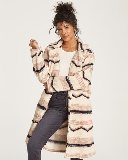 billabong montreal longline fleece jacket