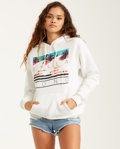 0 Sunset Palms Hoodie White J6512BSU Billabong