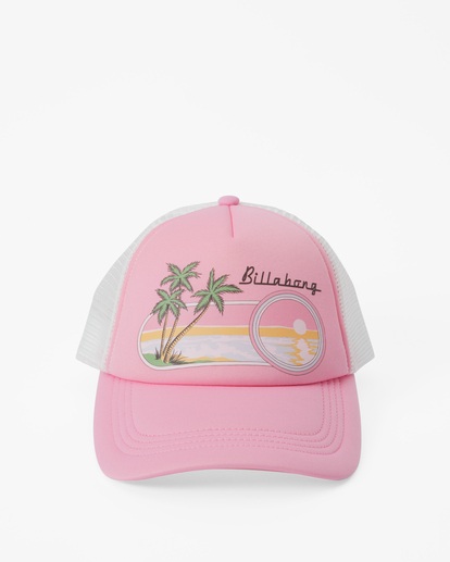 1 Across Waves - Boné Trucker para Mulher Pink JAHWQBAC Billabong