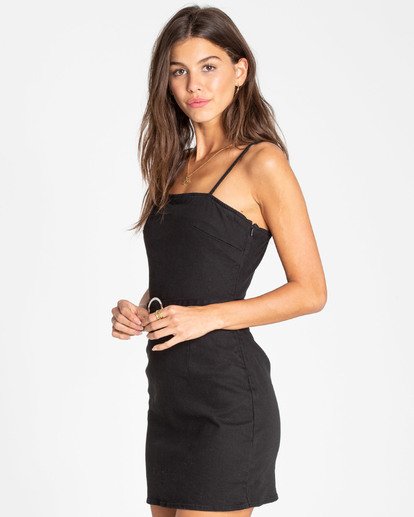 Fitted black denim dress Clearance