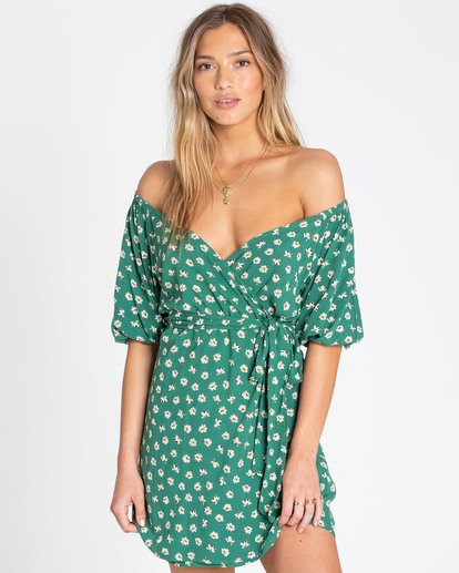 billabong floral wrap dress