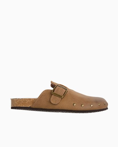 white flat mule slides