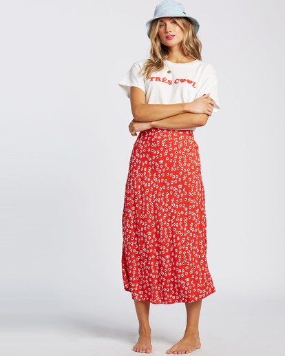 billabong red skirt