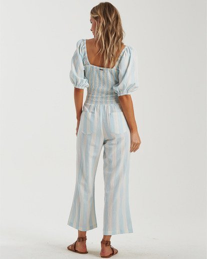 billabong dizzy daze stripe jumpsuit