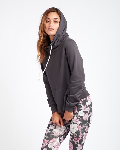 2 Louna Floral Inside Lining Hoodie Schwarz L3HO01BIF8 Billabong