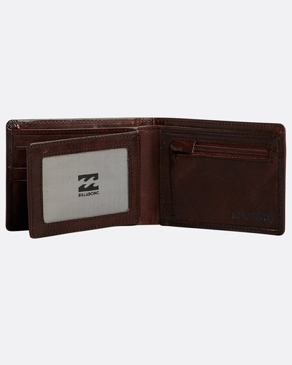 3 Vacant - Leather Wallet for Men Brown N5LW02BIP9 Billabong