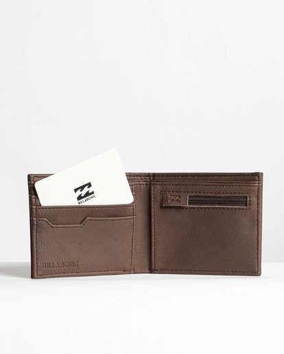2 Die Cut - Leather Wallet for Men Brown N5WM11BIP9 Billabong