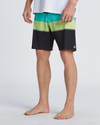 10 Momentum Airlite 19" - Performance Striped Board Shorts for Men Black S1BS19BIP0 Billabong