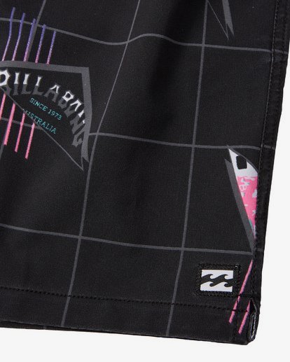 7 Sundays Pigment Laybacks 17" - Elastic Waist Board Shorts for Men Black S1LB02BIP0 Billabong