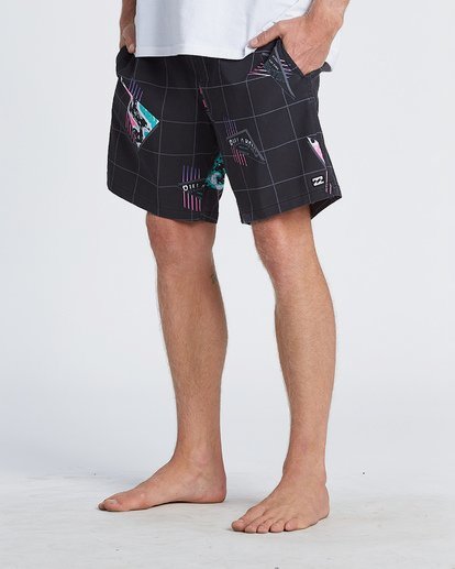 11 Sundays Pigment Laybacks 17" - Elastic Waist Board Shorts for Men Black S1LB02BIP0 Billabong