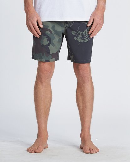 9 Sundays Intrchng Laybacks 17" - Elastic Waist Board Shorts for Men Camo S1LB05BIP0 Billabong