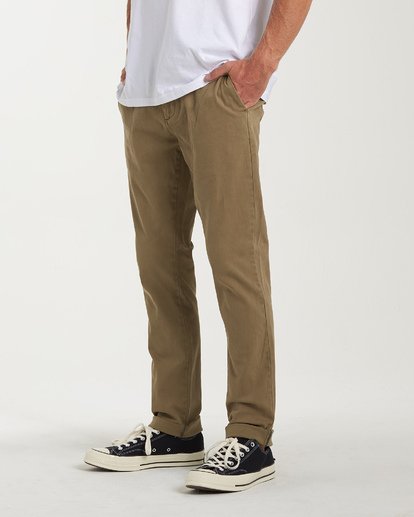 6 New Order - Pantaloni Chino con Vestibilità Slim da Uomo Gray S1PT02BIP0 Billabong