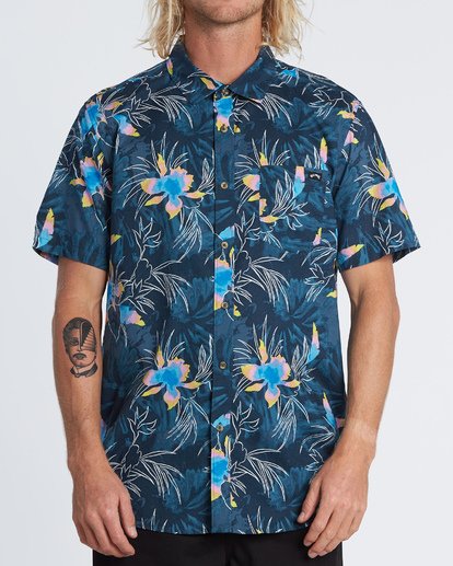 0 Sundays Floral - Short Sleeve Shirt for Men Blue S1SH05BIP0 Billabong
