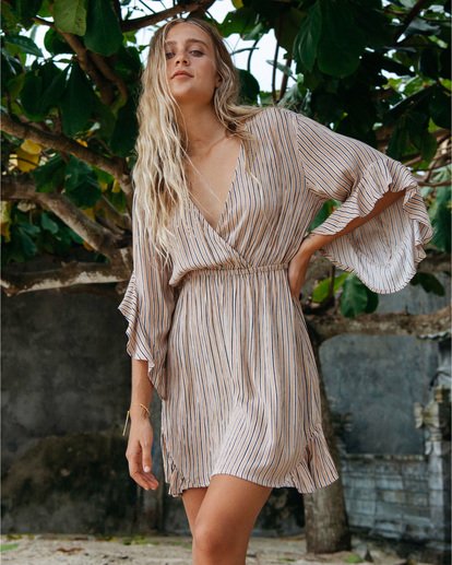 0 Love Light - Printed Mini Dress for Women Beige S3DR05BIP0 Billabong