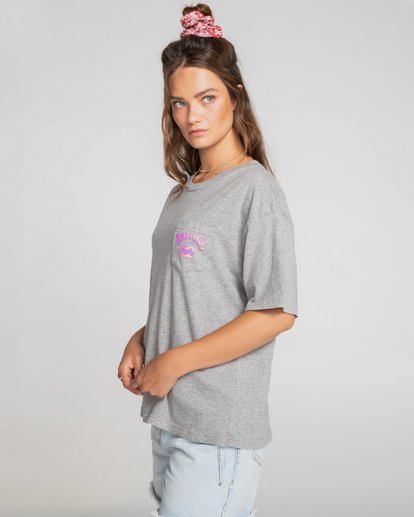 3 Arch - Oversized T-Shirt for Women Gray S3SS51BIMU Billabong