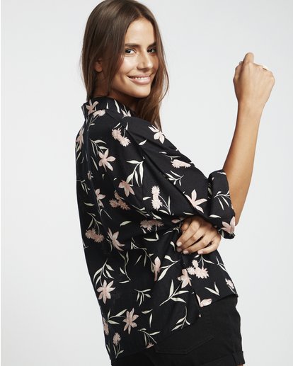 1 Isa Island - Oversized Button Down Shirt for Women Black S3TP07BIP0 Billabong