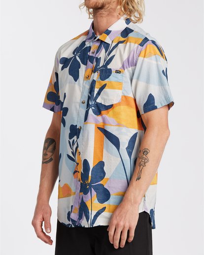 2 Sundays Floral - Short Sleeve Shirt for Men Blue U1SH05BIF0 Billabong