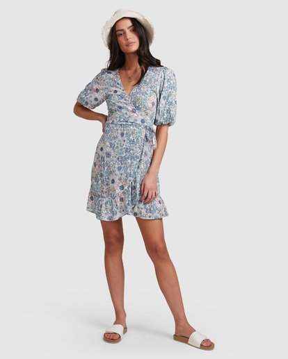 3 Dream Daze Wrap Dress  - Vestido midi cruzado para Mujer Azul U3DR50BIMU Billabong