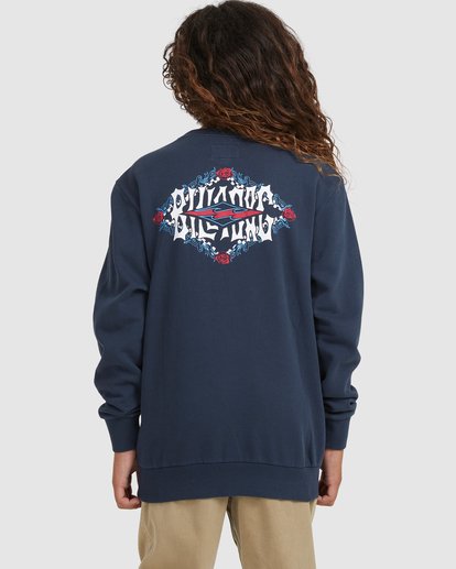 3 Boy's Shadow Diamond Crewneck Sweatshirt Blue UBBFT00102 Billabong