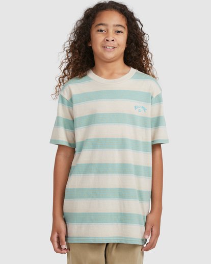 4 Boy's Hector Stripe Short Sleeve T-Shirt Beige UBBKT00102 Billabong