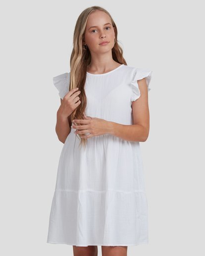 1 Girls 6-14 Trixie Dress White UBGWD00101 Billabong