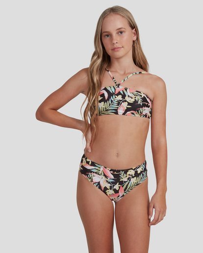 3 Love Palms Bandeau Bikini Set Black UBGX100106 Billabong