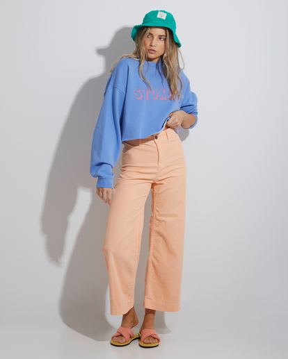 0 Hey Gday Cropped Crewneck Sweatshirt Grey UBJFT00103 Billabong